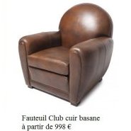 Fauteuil Club cuir basane